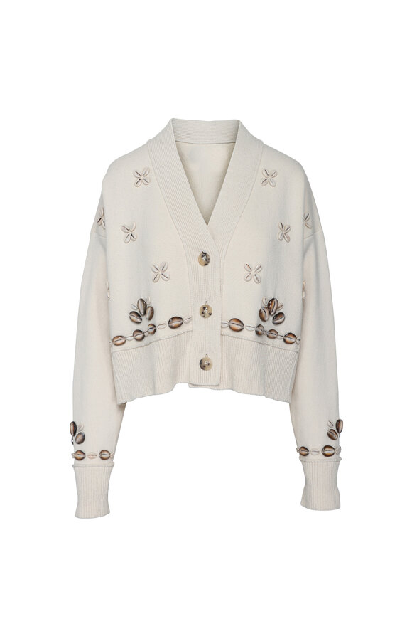 Alanui Ocean Dream Chalk Crop Cardigan