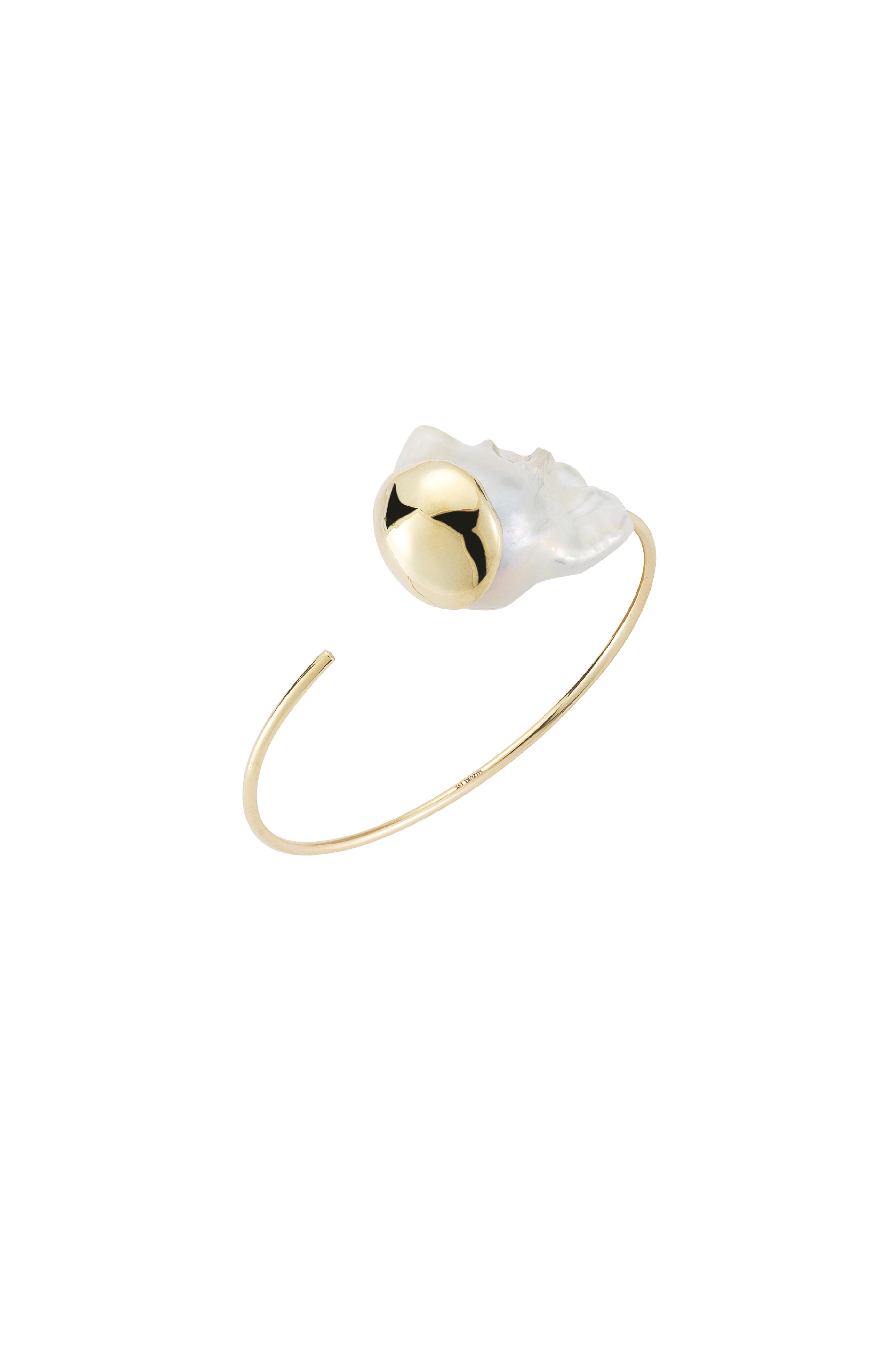 Mizuki - 14K Yellow Gold Baroque Pearl Cuff Bracelet