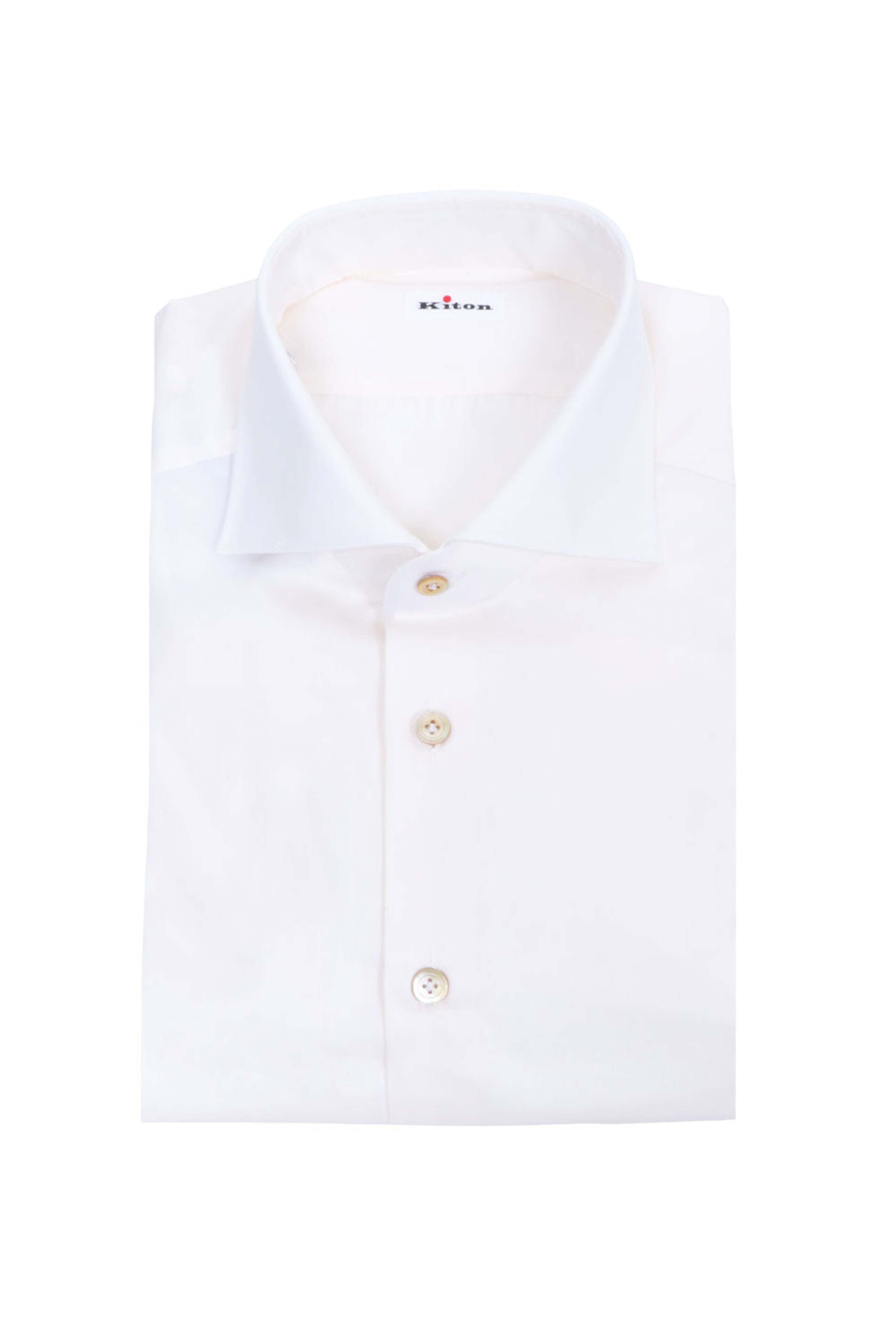 Kiton - Ecru Solid Dress Shirt