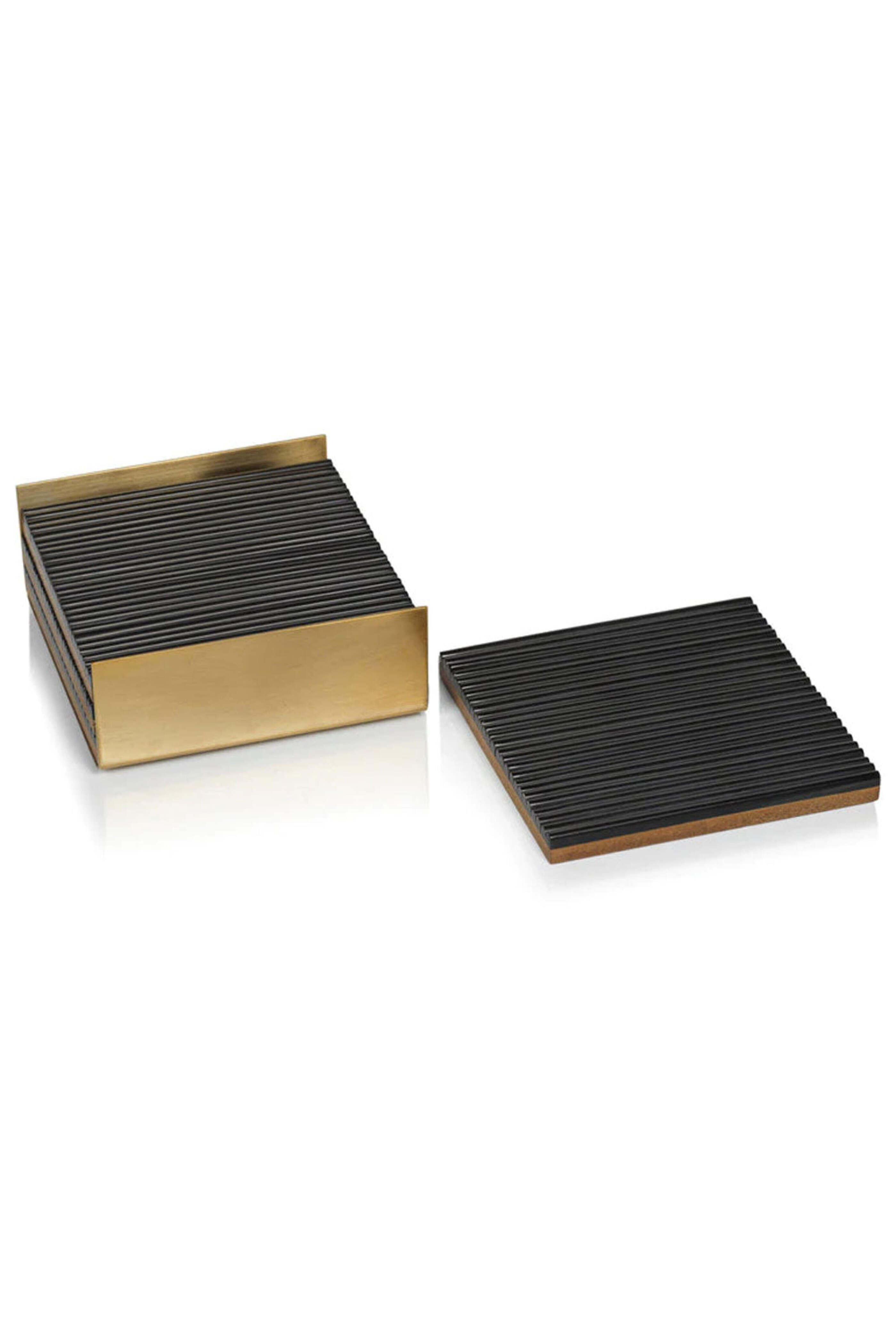 Zodax - Black Ribbed Bone Coaster Set - view 1