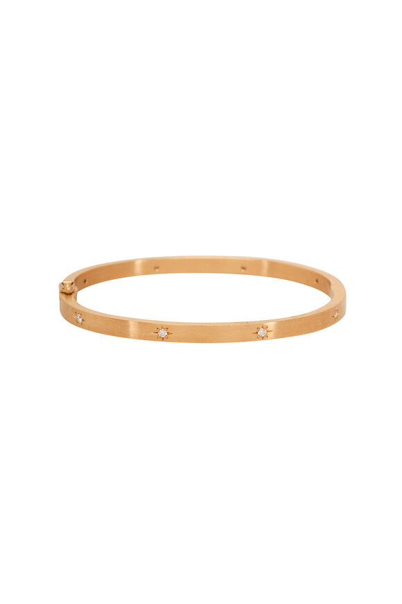 Caroline Ellen Handcrafted Star Set Diamond Hinged Bangle - view 1