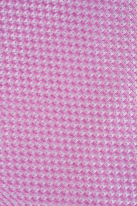 Zegna Medium Pink Textured Silk Necktie - view 2