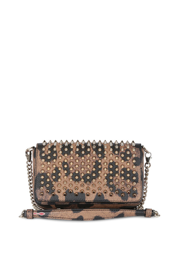 Christian Louboutin - Zoom Leopard Leather Studded Small Crossbody Bag