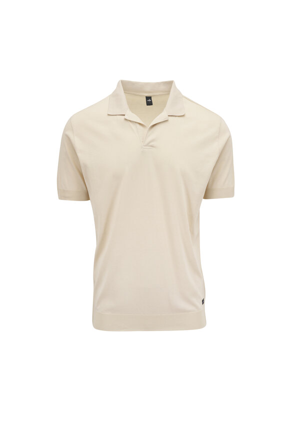 WAHTS Light Sand Jersey Open Collar Polo