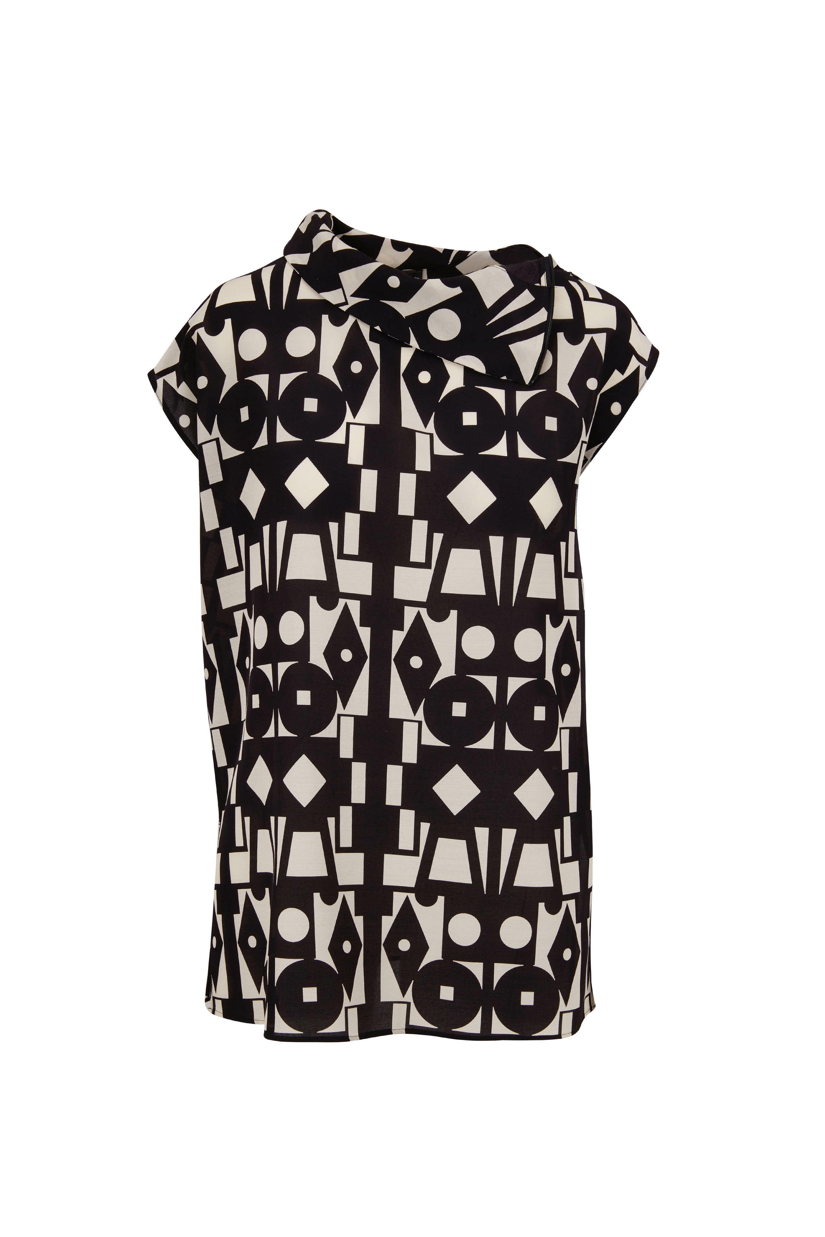 Akris - Black & White Cube Print Tunic