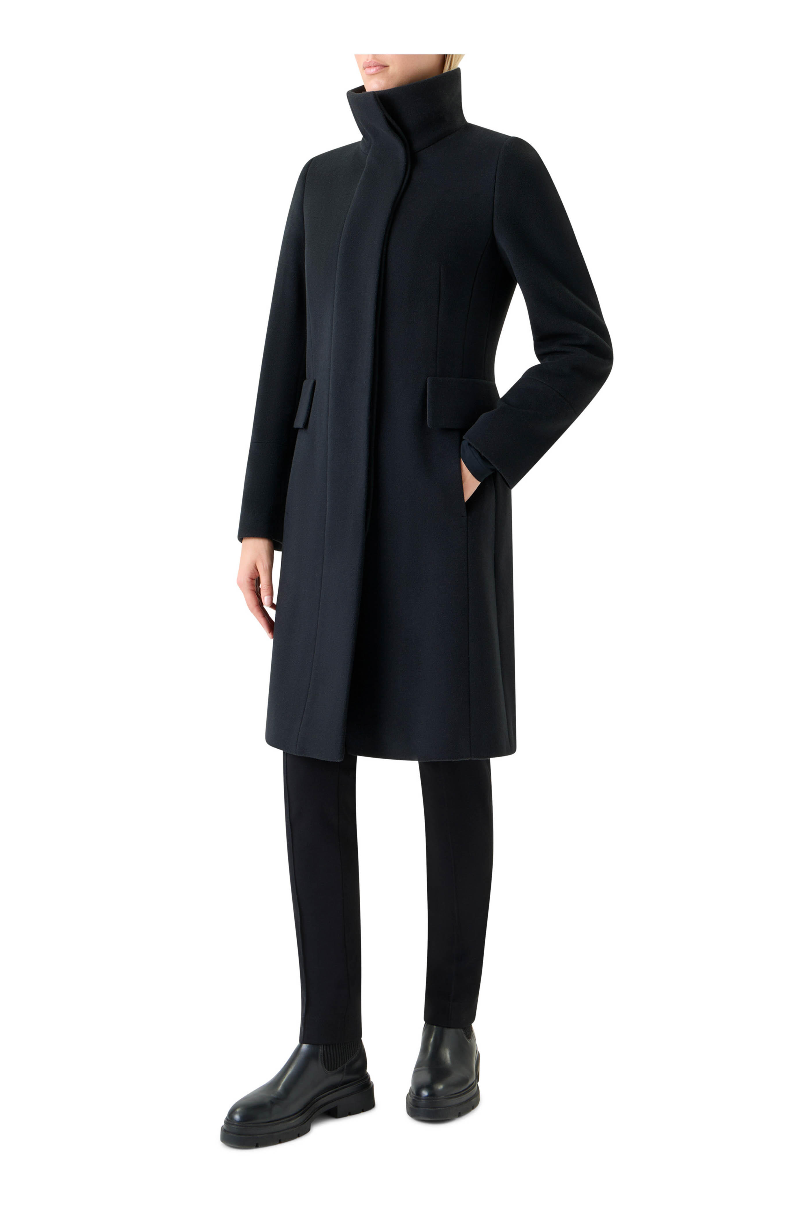 Akris Punto - Duffle Knee Length Black Wool Coat