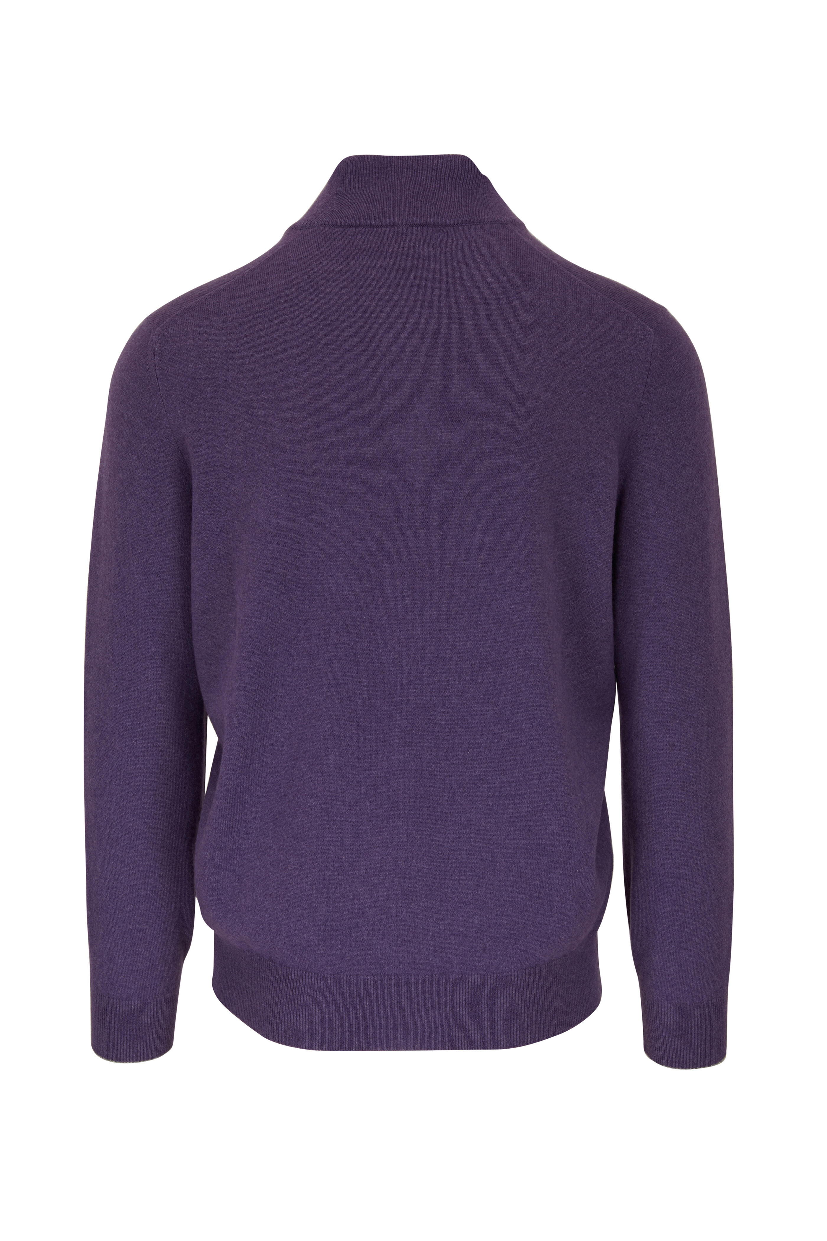 Brunello Cucinelli - Purple Cashmere Quarter Zip Pullover