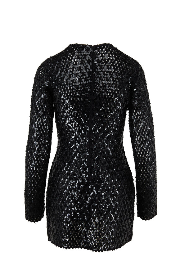 Saint Laurent - Black Sequin Embroidered Mini Dress