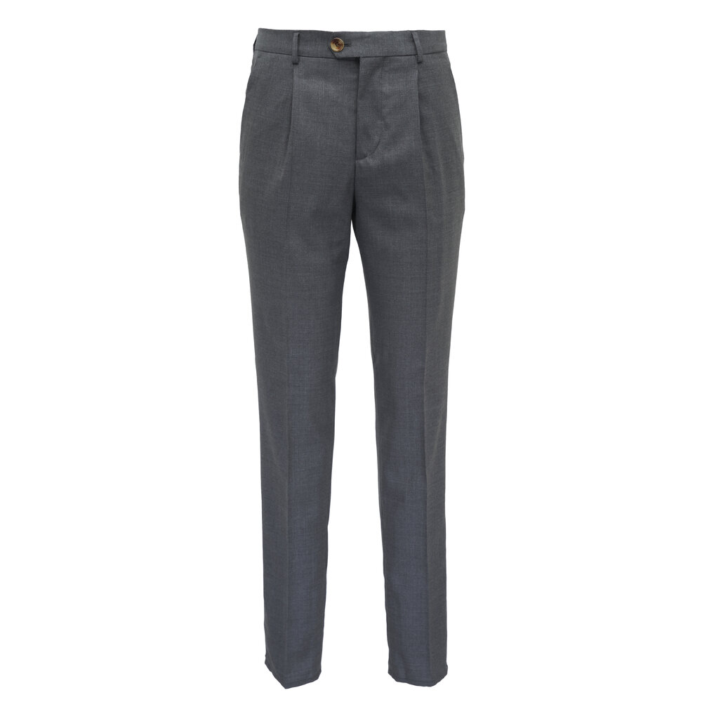 BRUNELLO CUCINELLI コーデュロイパンツ グレー 36 Brunello Cucinelli - Grigio Perla Wool Dress Pant