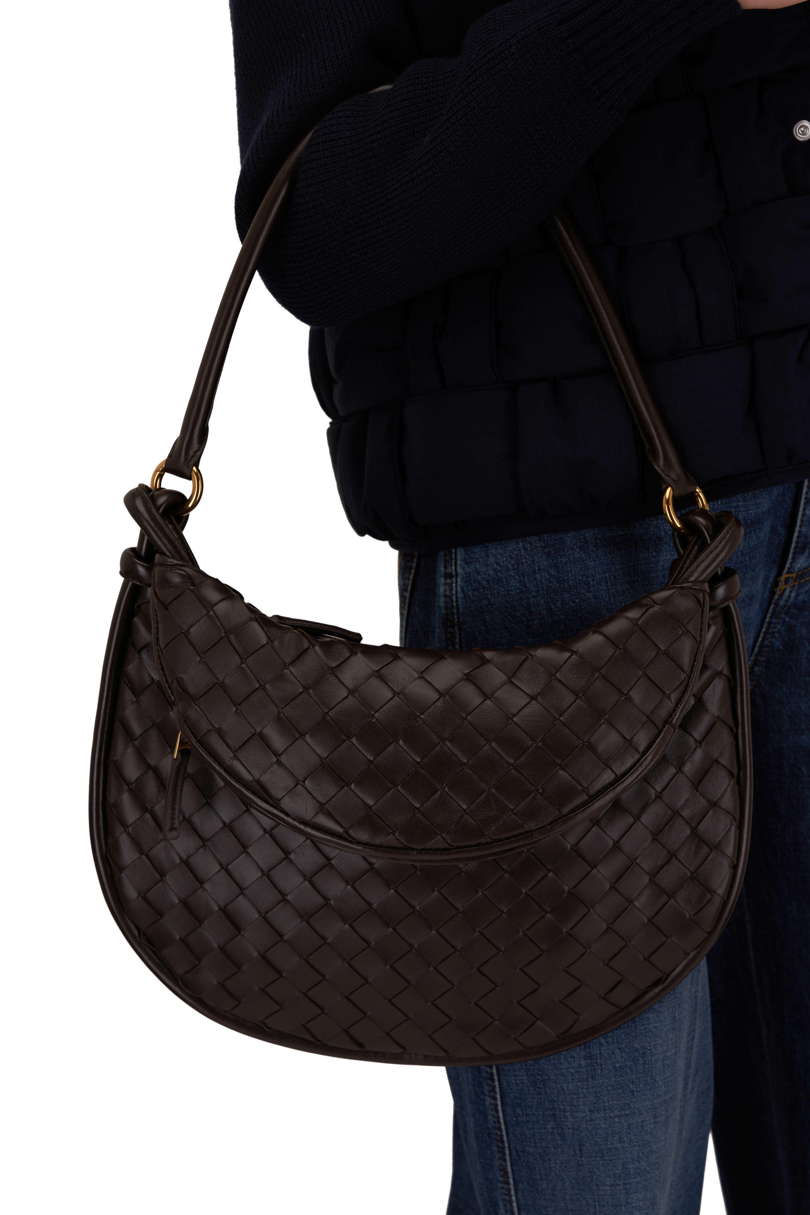 ●BOTTEGAVENETA ●ボッテガヴェネタ Medium Gemelli Bottega Veneta - Medium Gemelli Fondant Woven Shoulder Bag