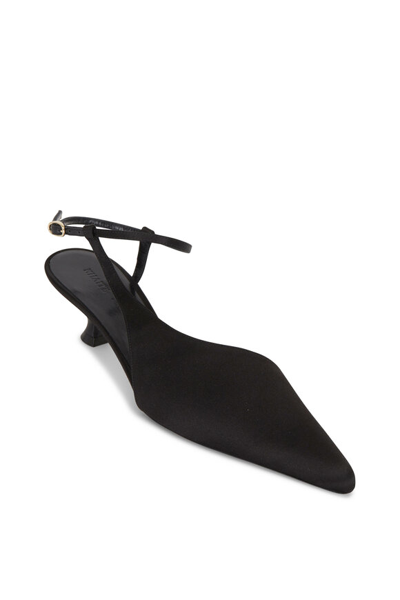 Khaite - Seville Black Silk Satin Kitten Heel Pump, 50mm