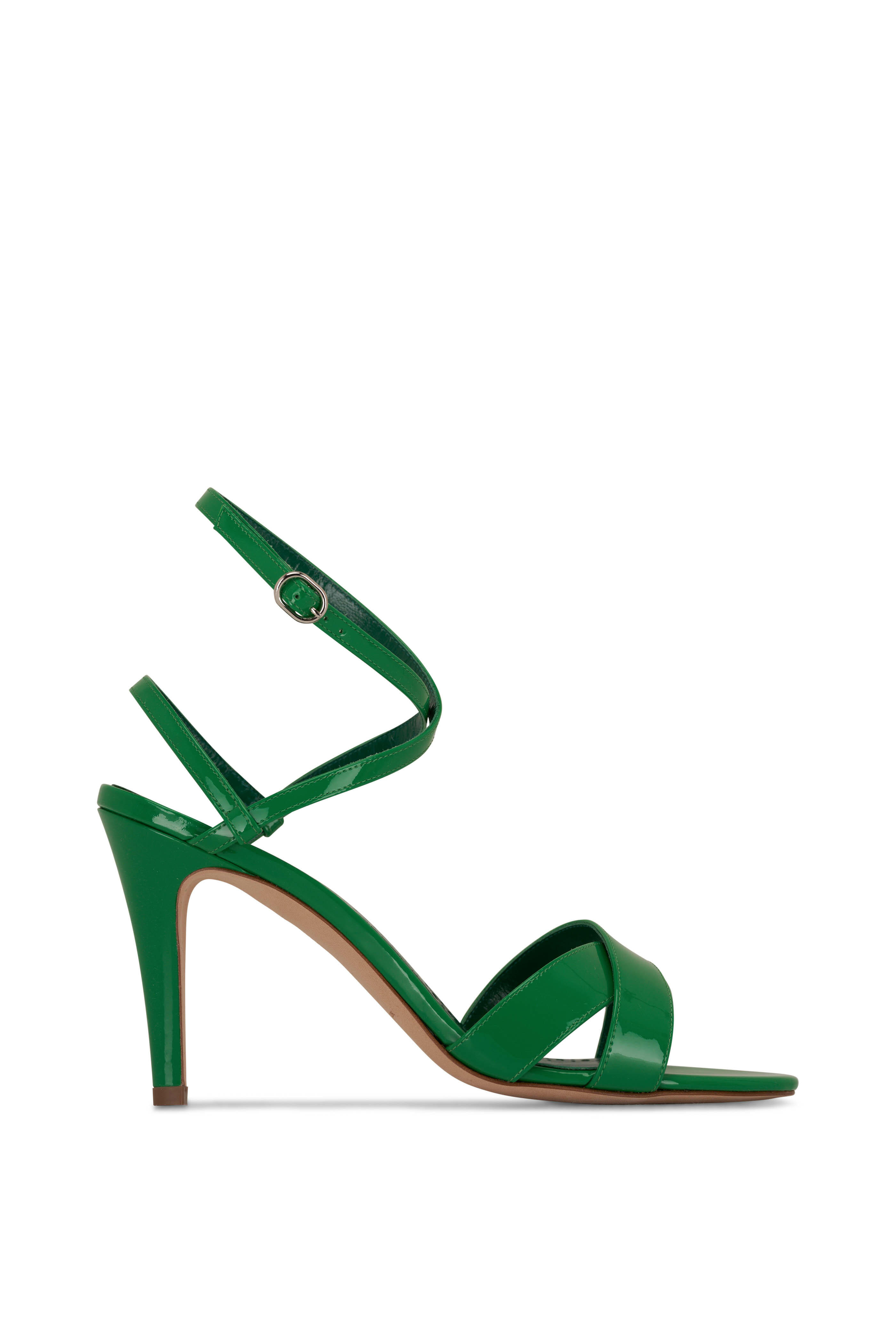 Manolo Blahnik - Tormentas Bright Green Ankle Strap Sandal, 90mm