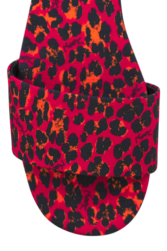 Saint Laurent Carlyle Rosso Multi Animal Print Slide - view 5