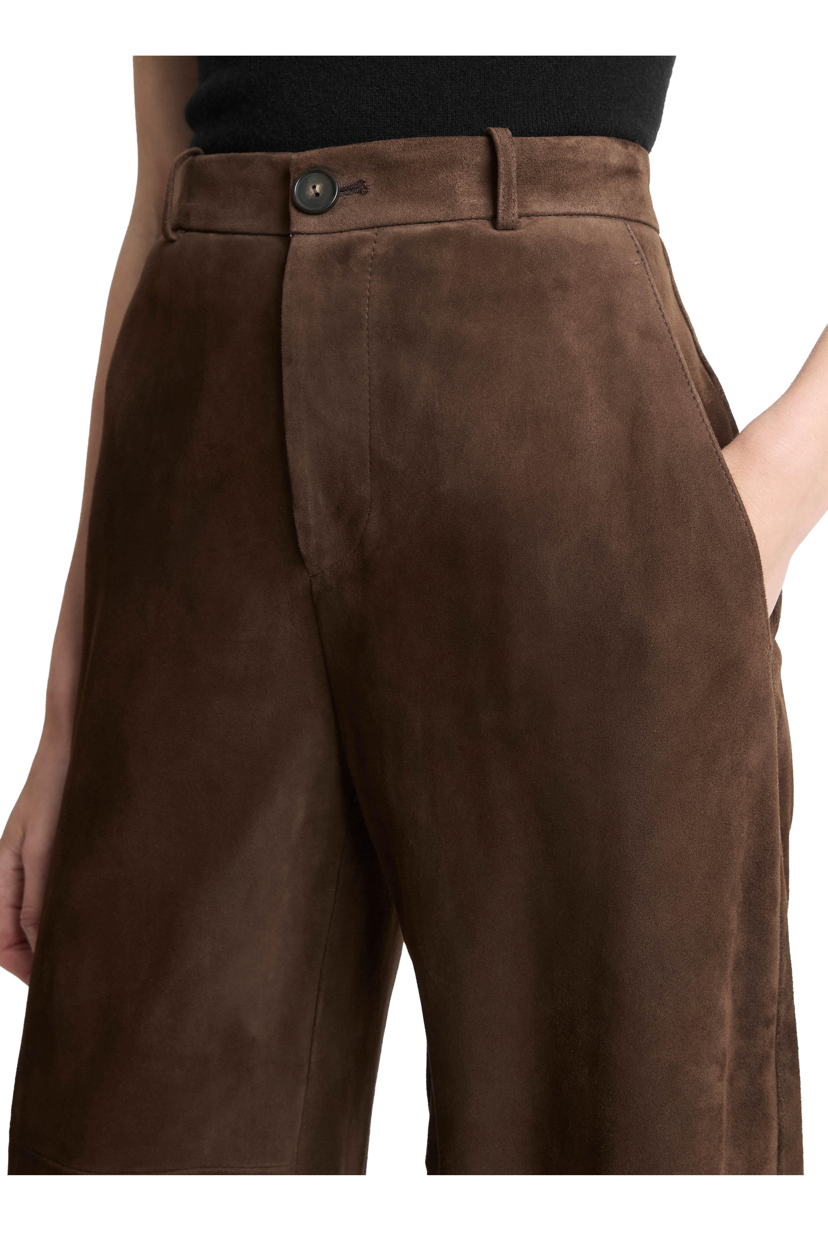 Vince - Deep Espresso Suede Wide Leg Pant