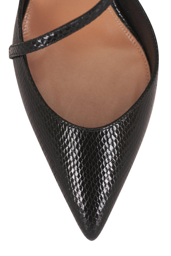 Aquazzura Dynasty Black Embossed Leather Slingback, 65mm - view 5