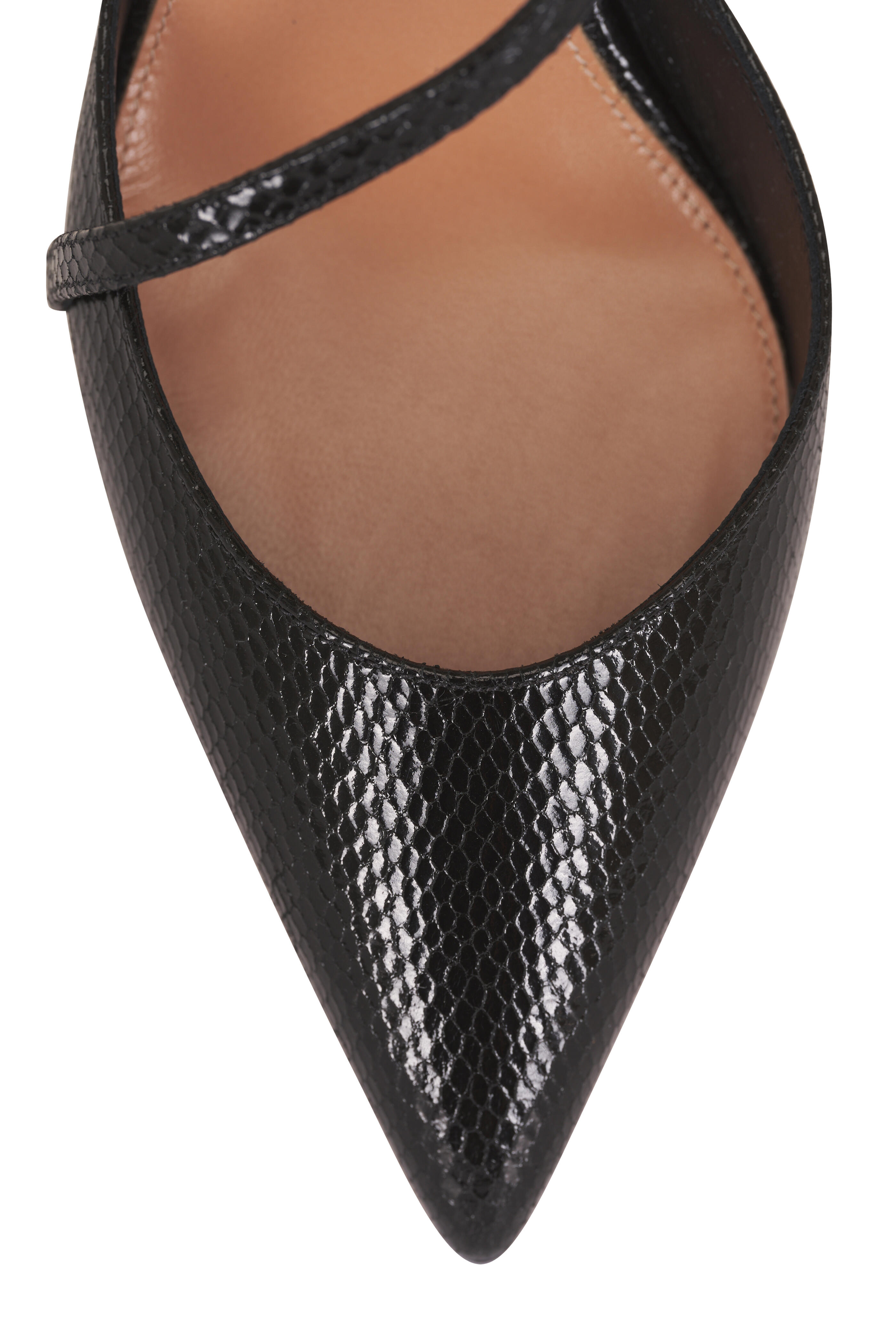 Aquazzura - Dynasty Black Embossed Leather Slingback, 65mm - view 5
