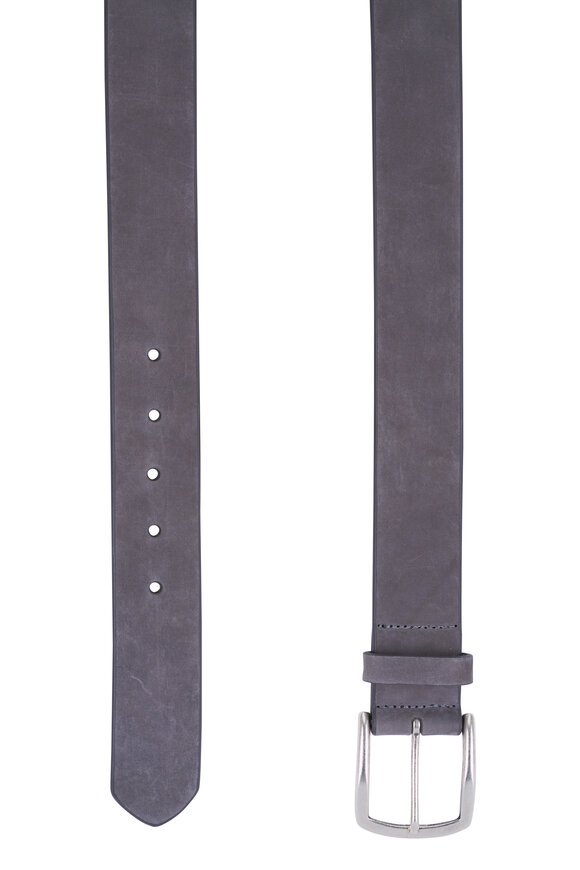 W Kleinberg Gray Nubuck Calf Belt - view 2