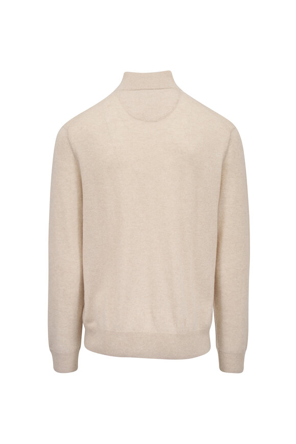 RLX Ralph Lauren Tan Cashmere Quarter Zip Pullover - view 3