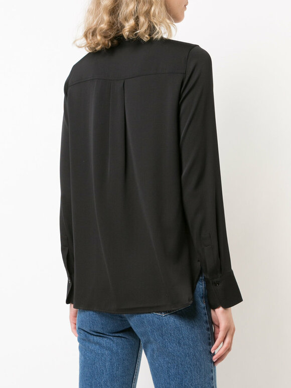 Vince Black Stretch Silk Blouse - view 4