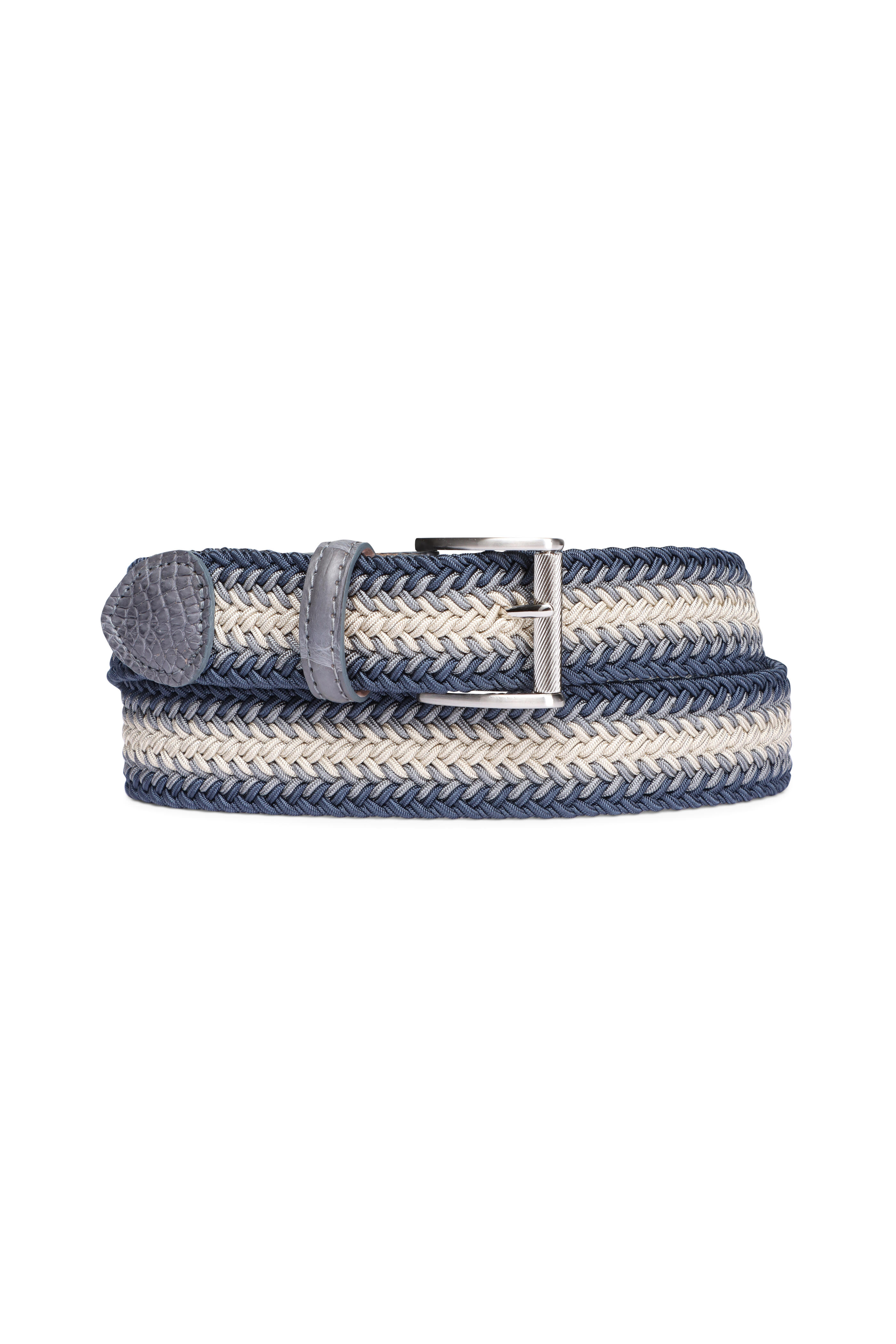 The Luxe Group, Llc Dba L.e.n - Denim Multicolor Braid Belt