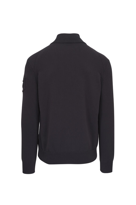 Moncler Indigi Navy Mixed Media Down Full Zip Jacket - view 3