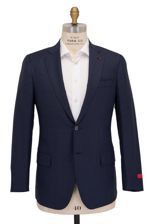 Isaia - Slate Blue Tic 160s Wool Suit 