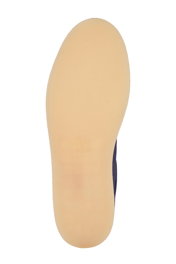 Brunello Cucinelli Navy Suede Sneaker - view 6