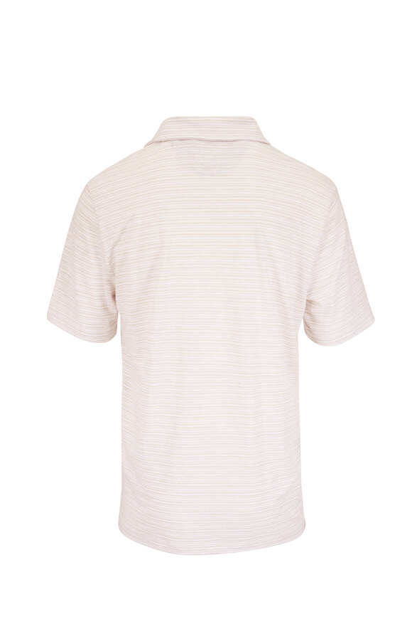 Faherty Brand Breeze Tan Stripe Short Sleeve Polo - view 3
