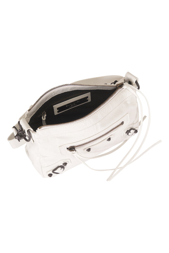 Balenciaga Mini Le City Moto Optic White Leather Shoulder Bag - view 5