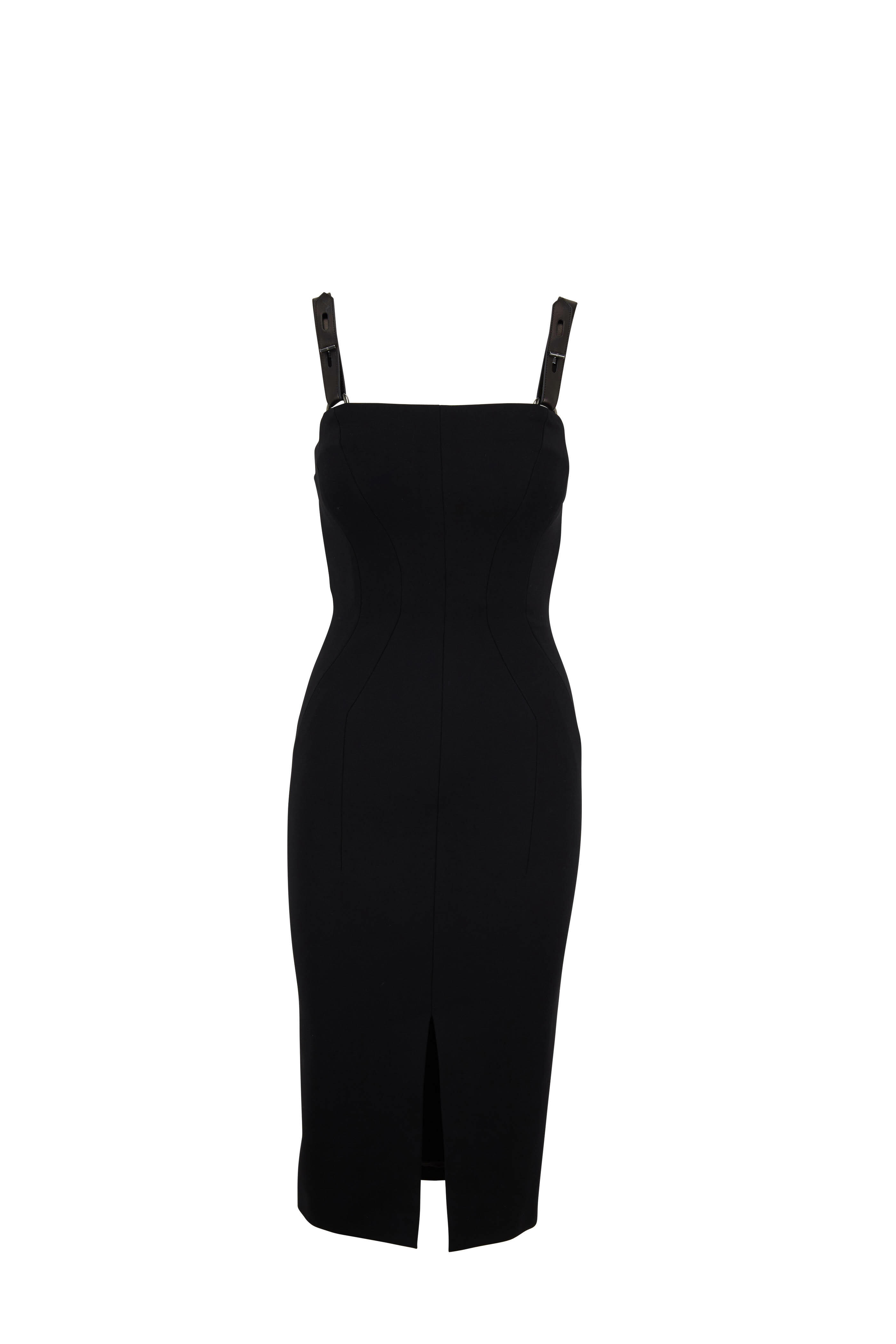 Tom Ford - Black Cady Leather T-Straps Dress | Mitchell Stores