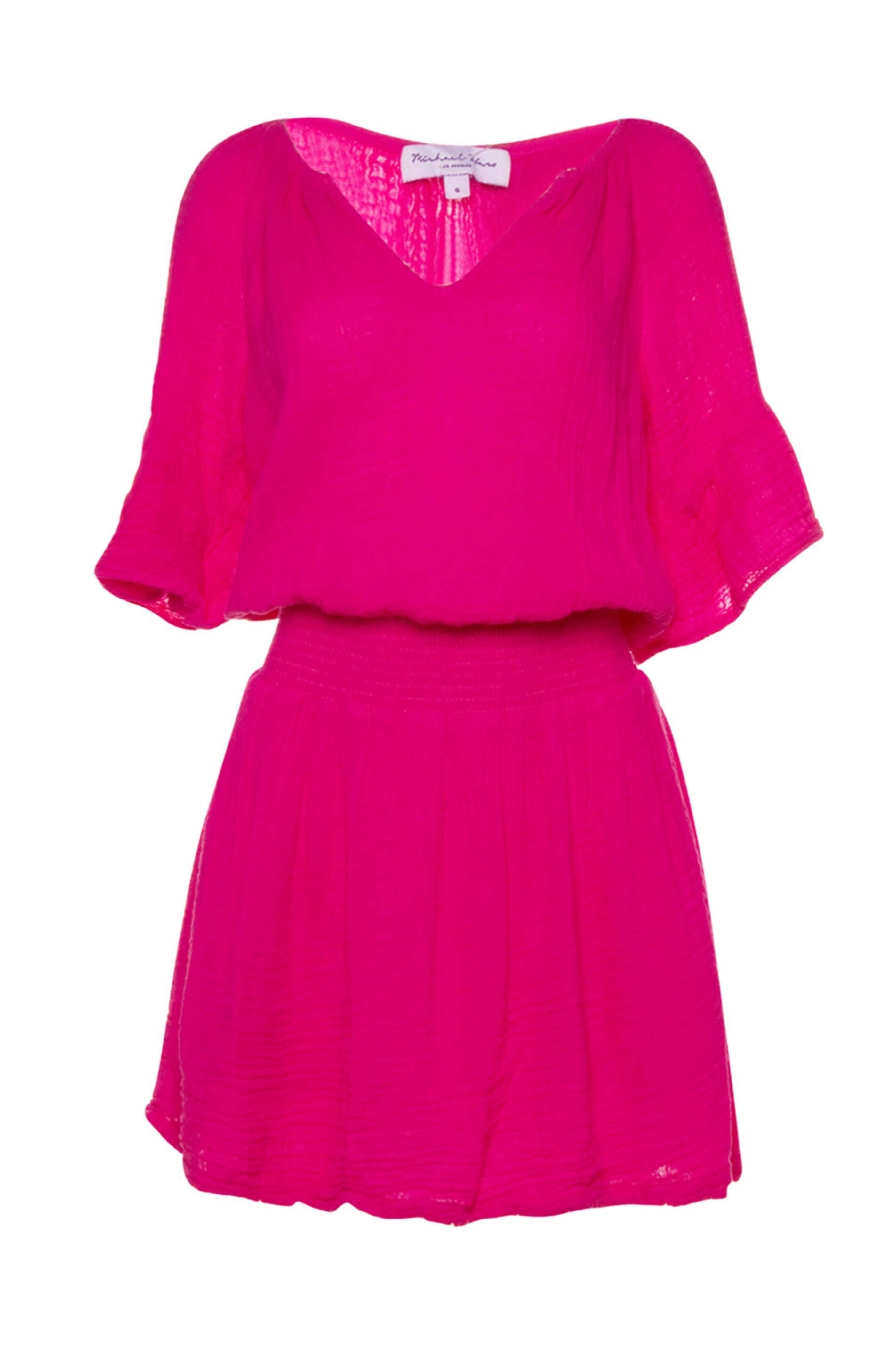 michael stars pink dress Wren Ruched Midi Dress