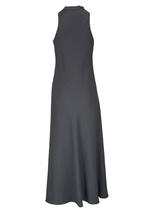 Peter Cohen - Vest Gray Stretch Linen Maxi Dress 