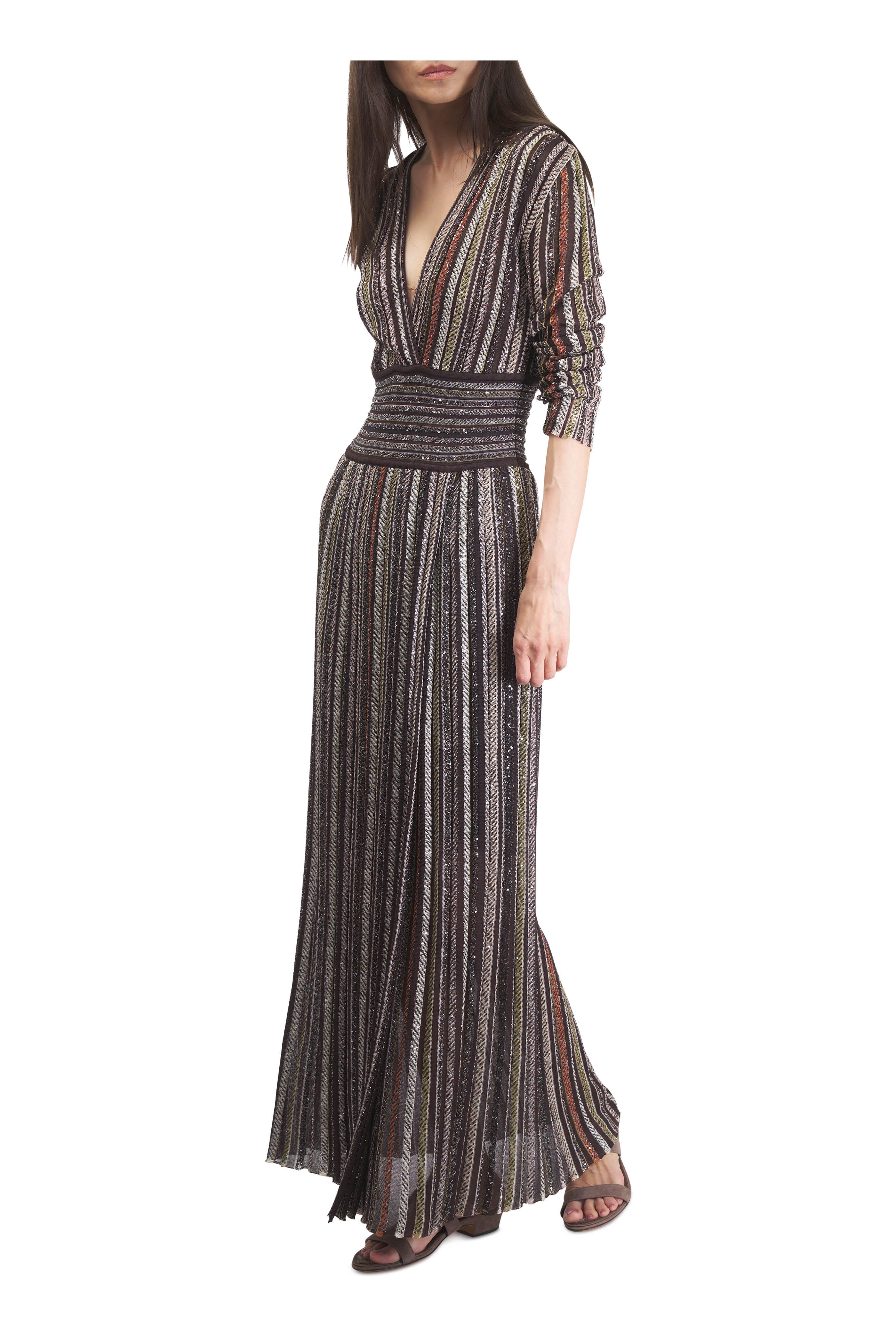 Missoni - Brown & Beige Multicolor Sequins Maxi Dress