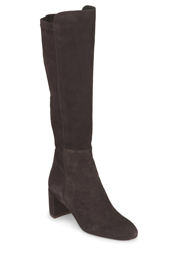 AGL Lynn Dark Moss Suede Block Heel Boot, 50mm - view 1