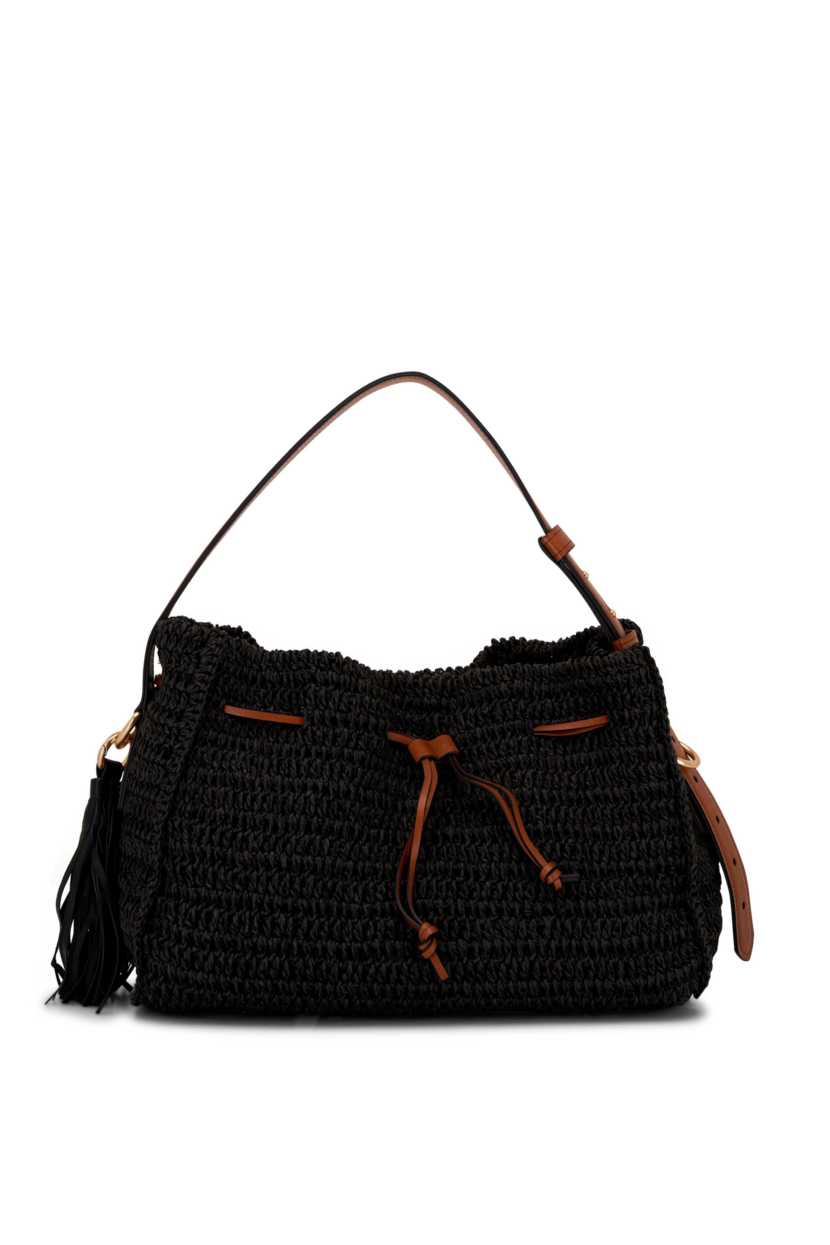 Dorothee Schumacher - Pure Black Chic Raffia Shoulder Bag
