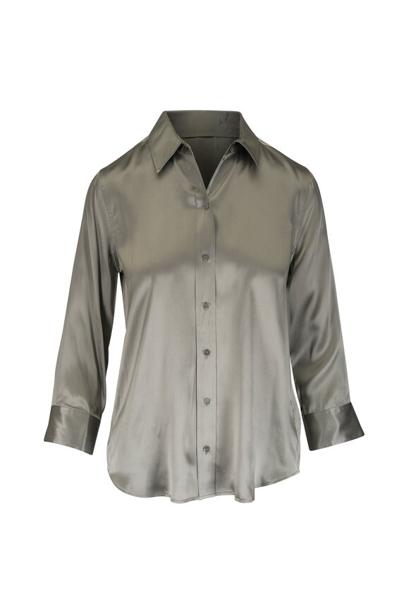 L'Agence Dani Olive Silk Blouse - view 1