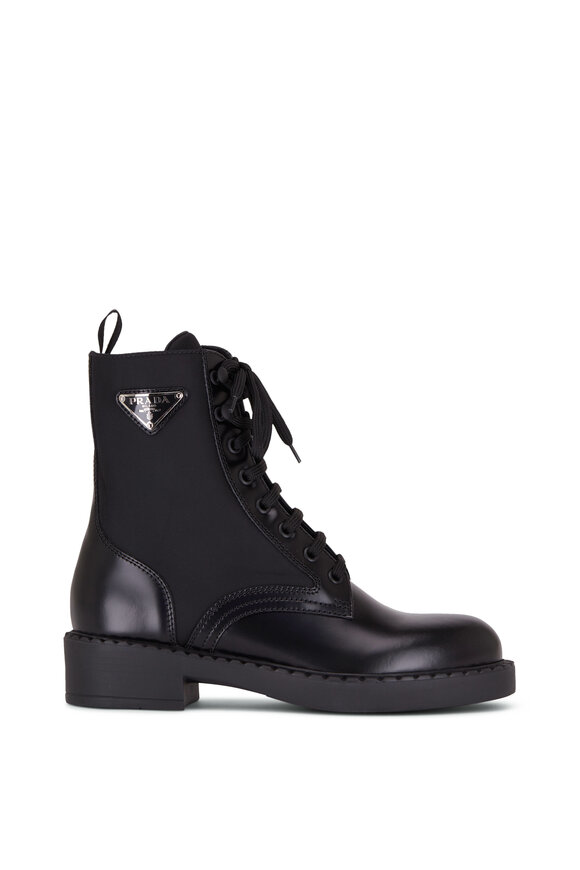 Prada - Black Leather & Nylon Boot, 50mm