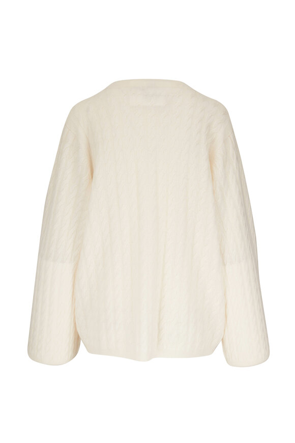 Totême - Off White Cashmere Cable Knit Sweater