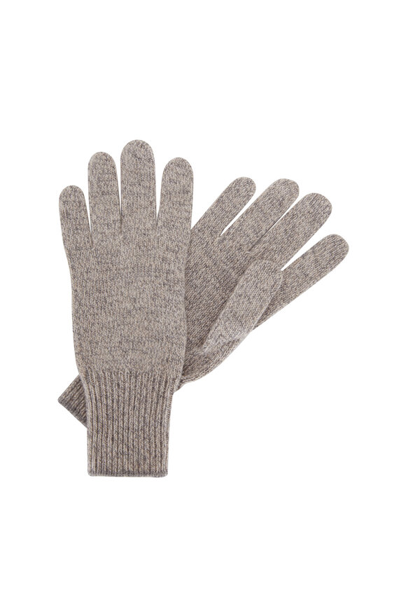 Brunello Cucinelli Gray Cashmere Knit Gloves