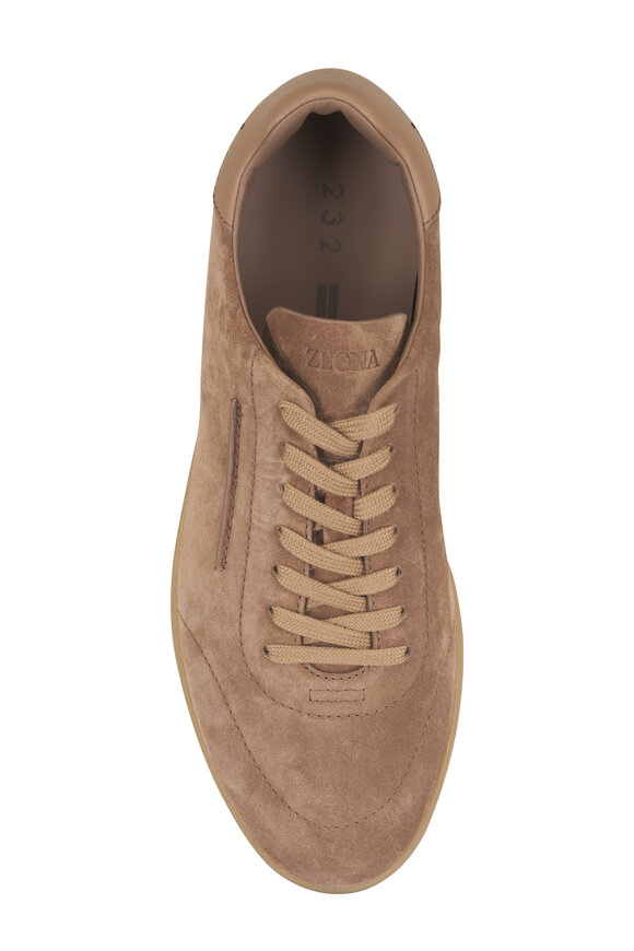Zegna Beige Suede Low Top Sneaker - view 3