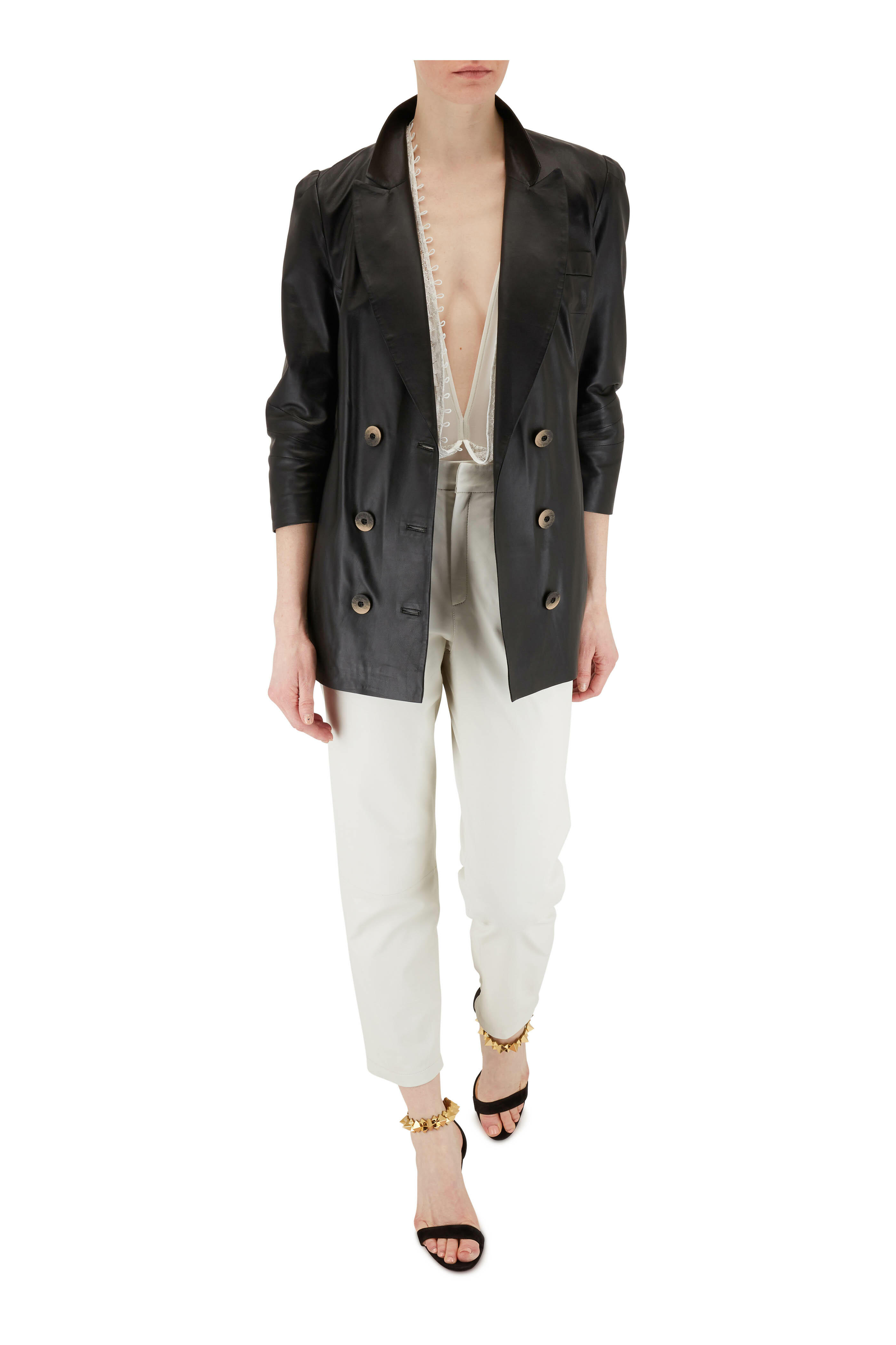 Christian Louboutin - Planetava Black Suede Studded Sandal, 85mm