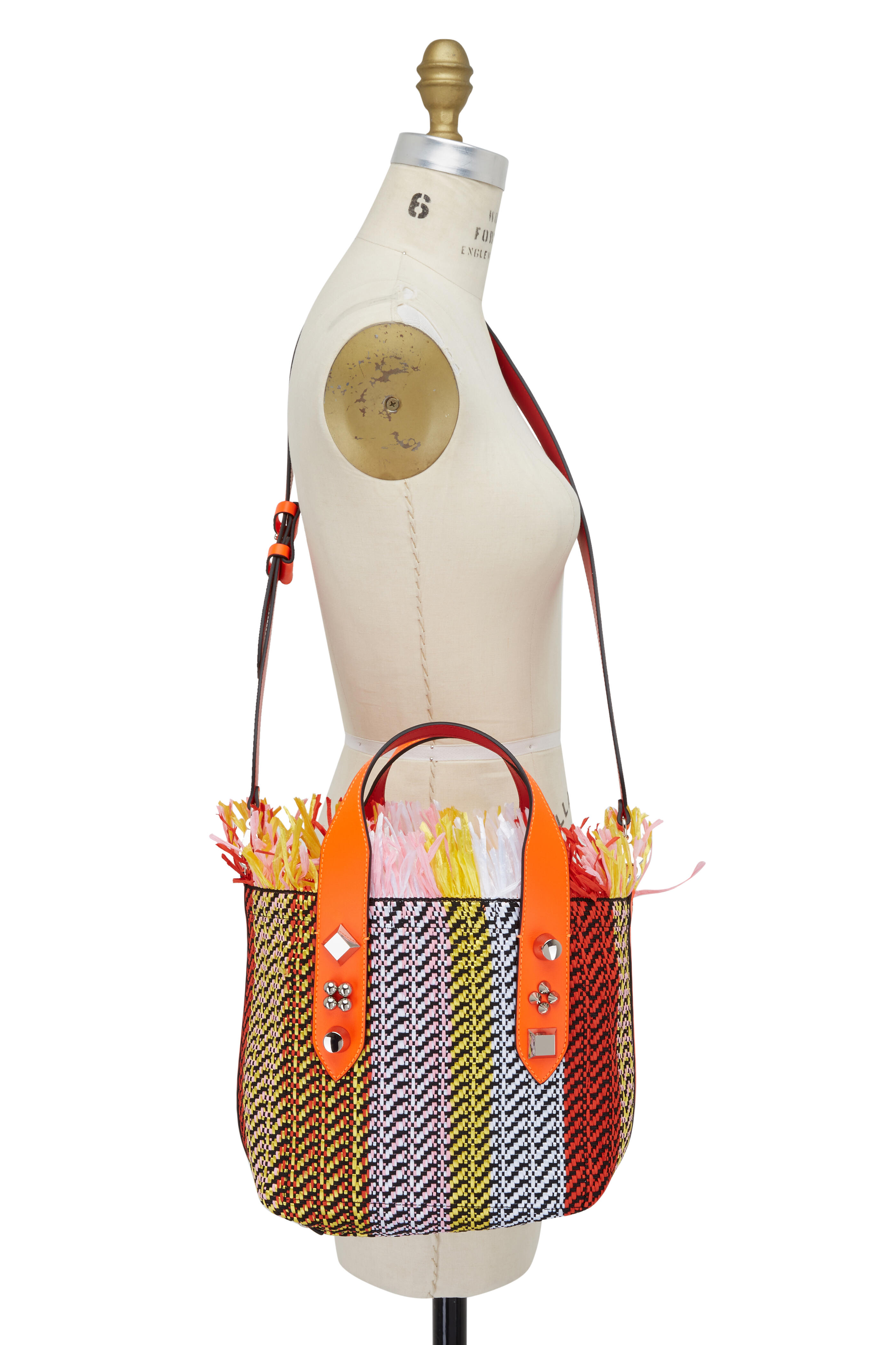 Luxury handbag - Frangibus Christian Louboutin medium tote bag in  multicolor fabric