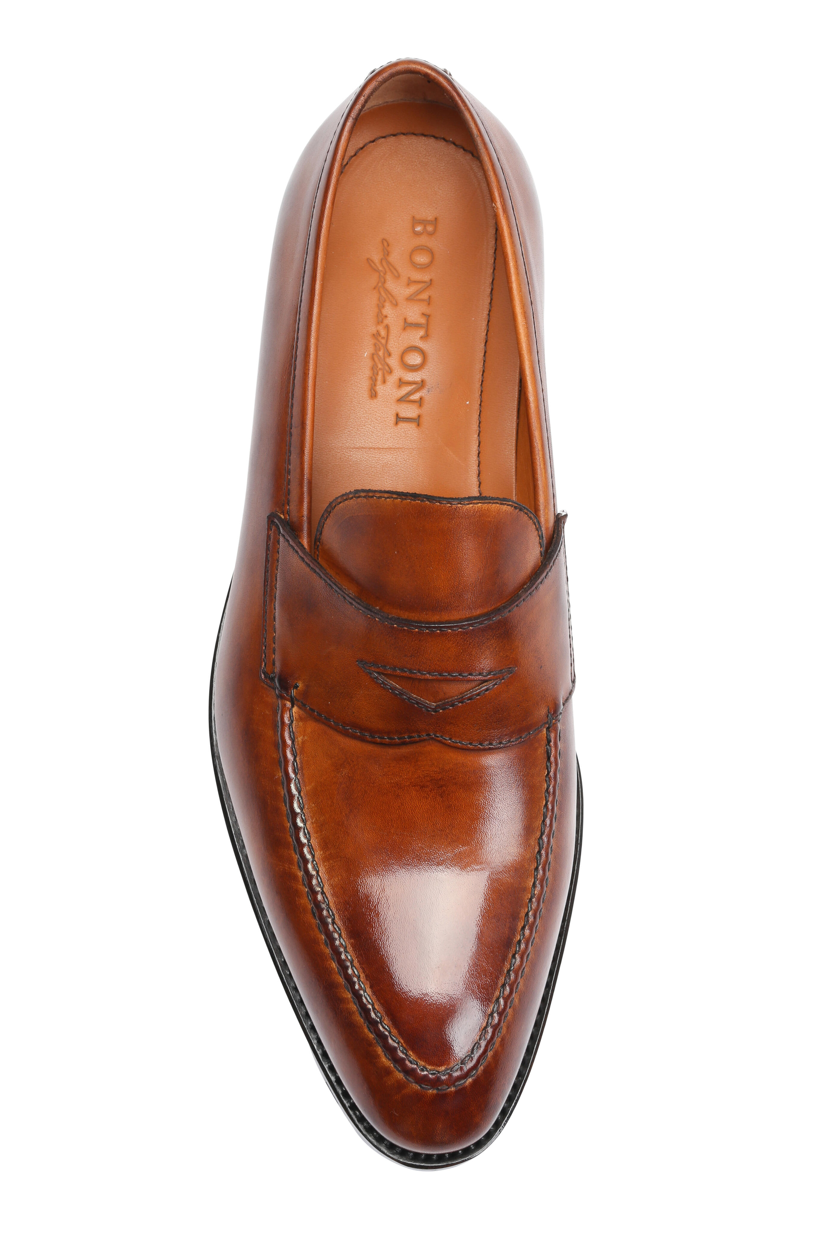 Bontoni - Principe Cognac Leather Penny Loafer | Mitchell Stores