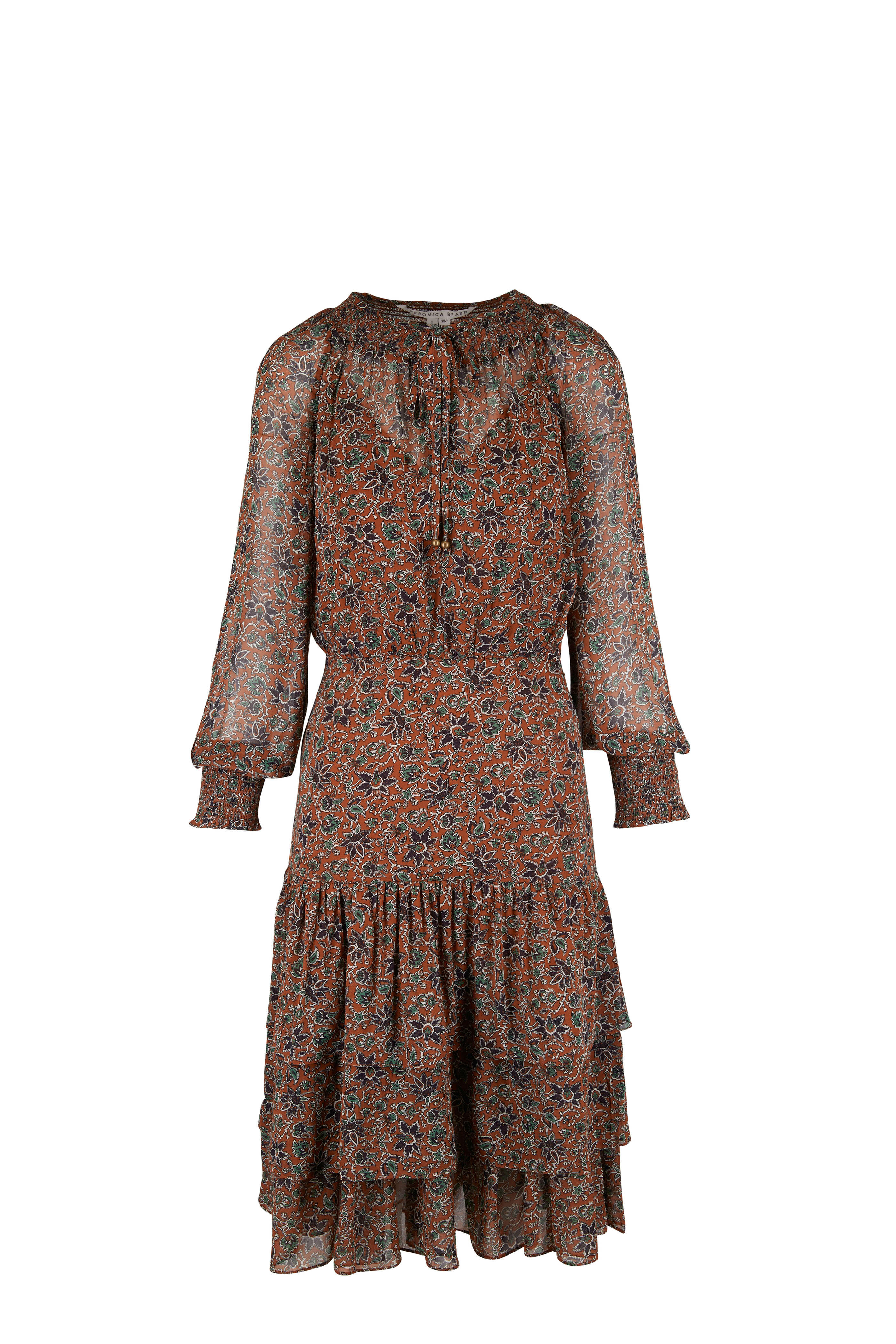 Veronica Beard - Tunis Cinnamon Boho Floral Dress