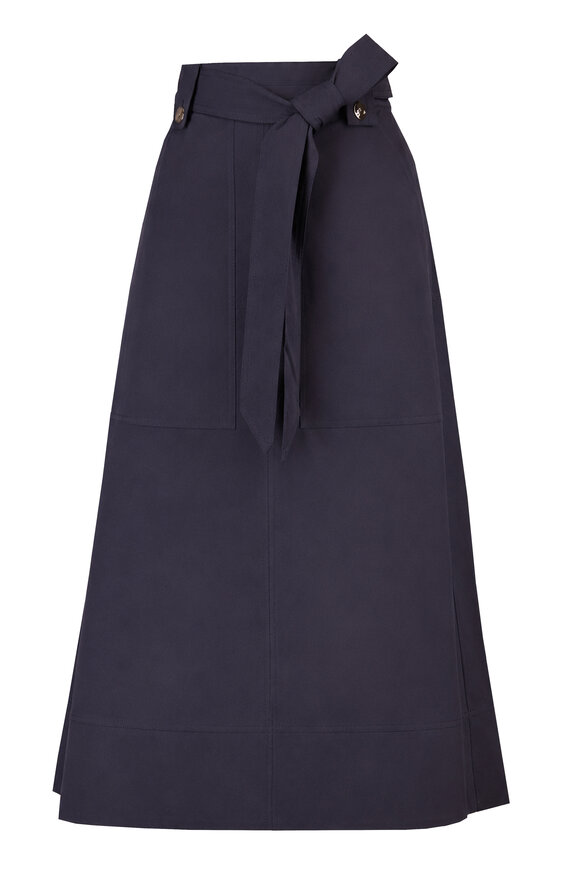 Tanya Taylor Maritime Blue Brinson Midi Skirt - view 1