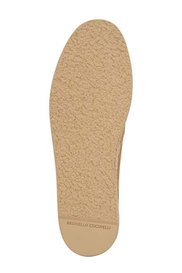 Brunello Cucinelli Tan Suede Espadrille Loafer - view 5