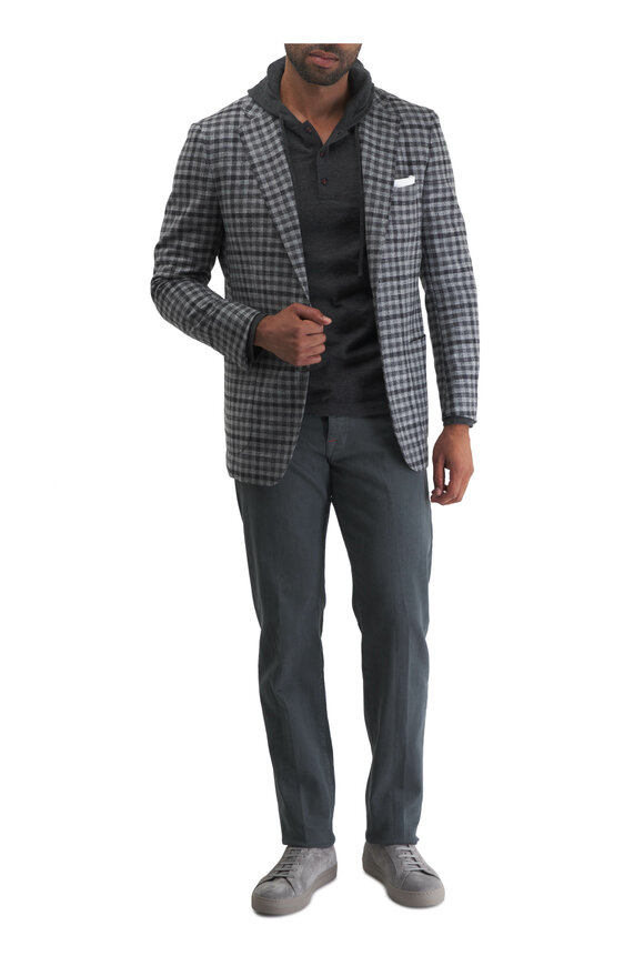 Kiton - Charcoal Gray Check Sportcoat 