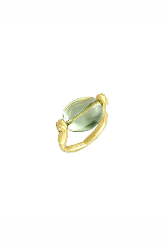Van Gelder Single Tumbler Green Amethyst Ring - view 1