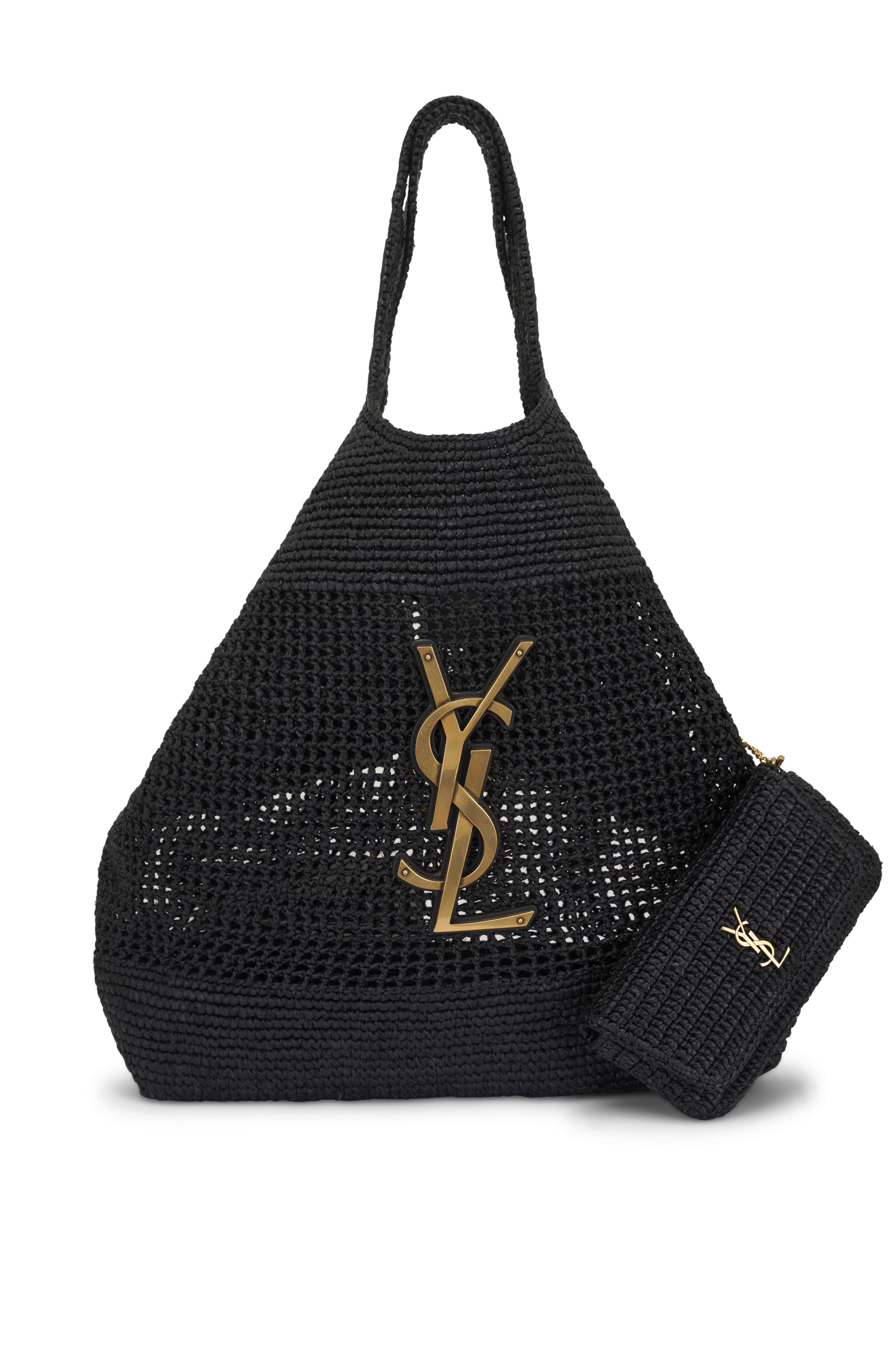 Saint Laurent - Icare Black Raffia Maxi Tote