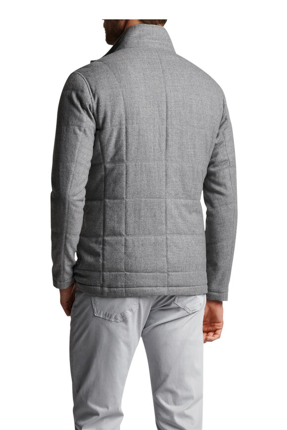 Peter Millar - Alpine Nickel Quilted Wool Full Zip Jacket